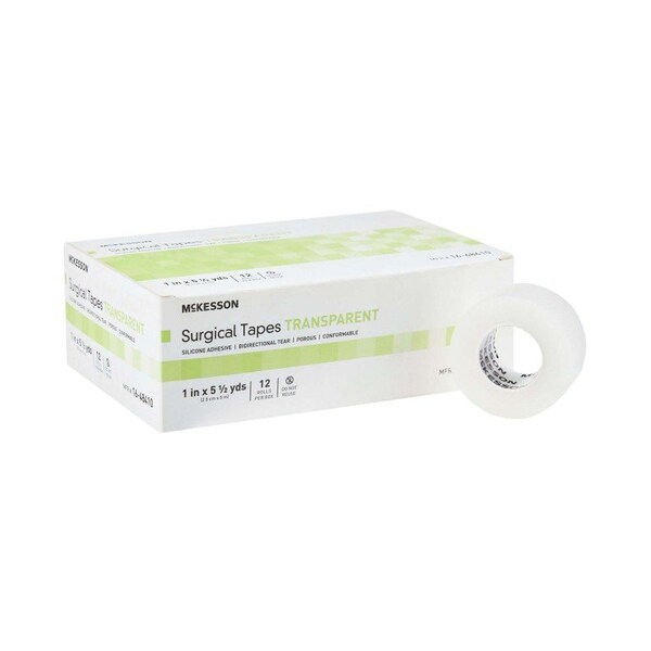 Mckesson Silicone Medical Tape, 1 Inch x 5-1/2 Yard, Transparent, 12PK 16-48410 - main